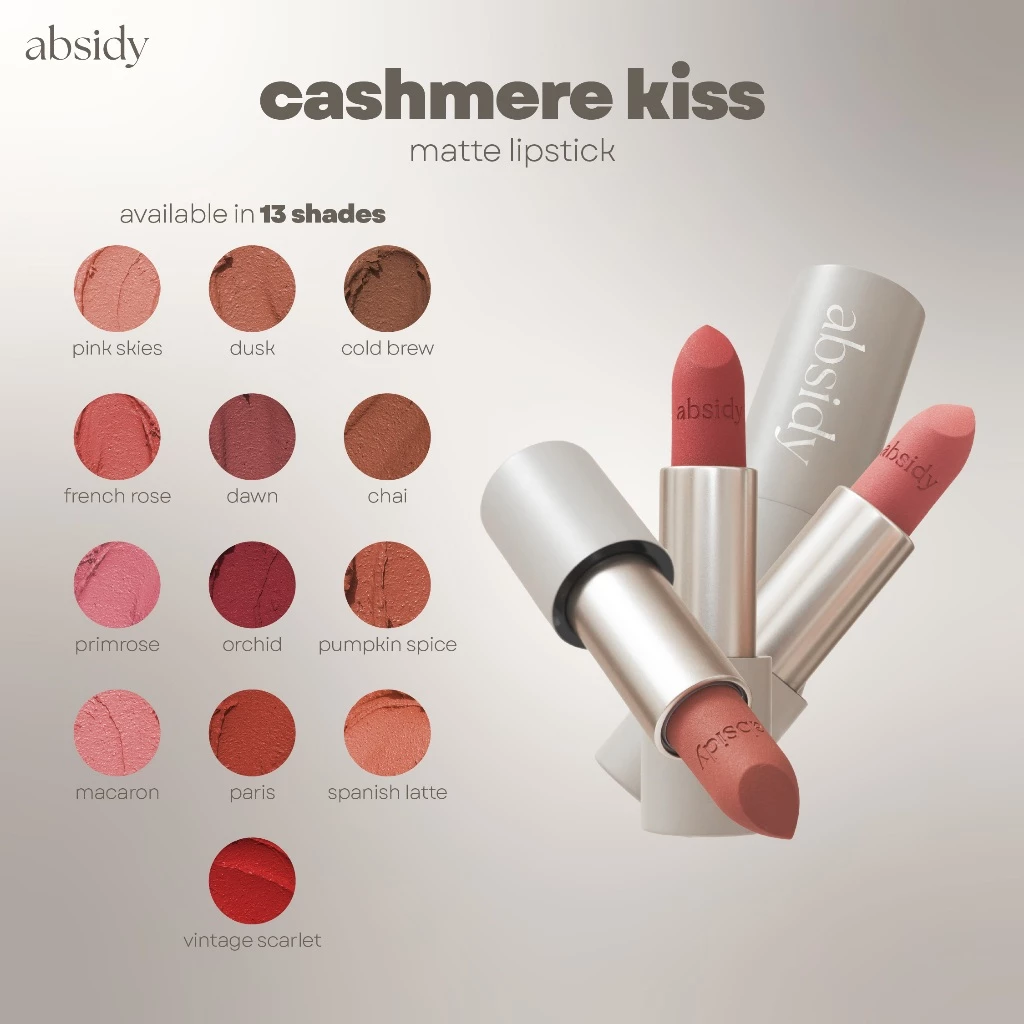 Absidy Cashmere Kiss Matte Lipstick