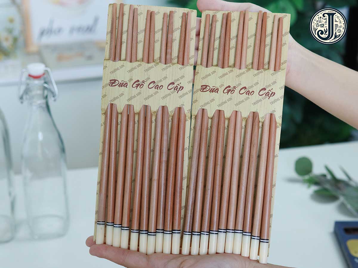 Đũa gỗ sao đầu tròn cao cấp bộ 10 dài 24cm J000292_thumbnail_1