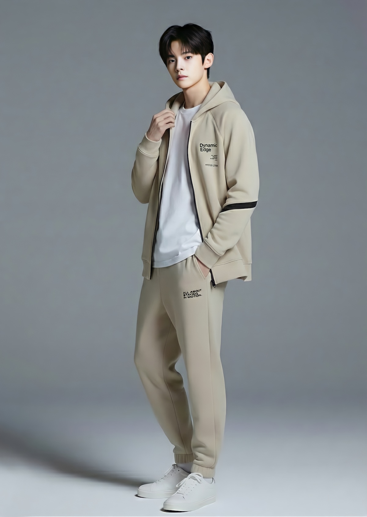 Áo khoác nỉ be tay in sọc đen_thumbnail_3