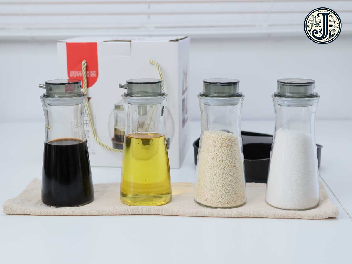 Bộ 4 lọ thủy tinh đựng gia vị Seasoning Jar kèm khay đựng J000076_thumbnail_1