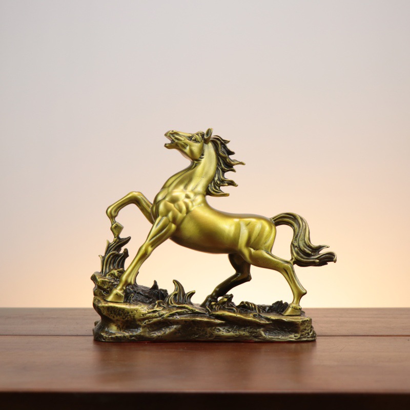 Tượng ngựa bằng đồng KT dài 29 cm, rộng 11 cm, cao 25,5 cm, nặng khoảng 3 kg._thumbnail_1