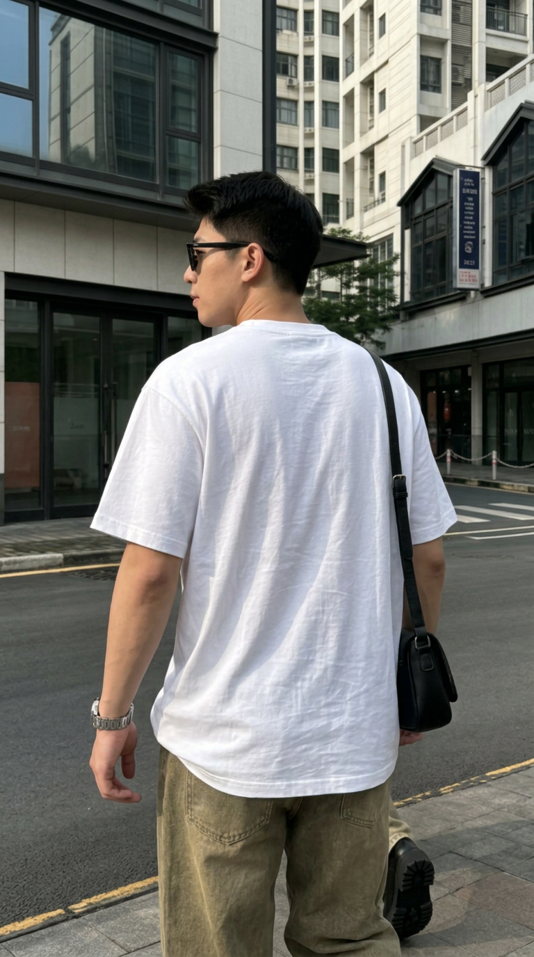 Áo thun trơn form rộng ATT01 Miucho vải cotton cổ tròn in basic Top Trắng_thumbnail_5