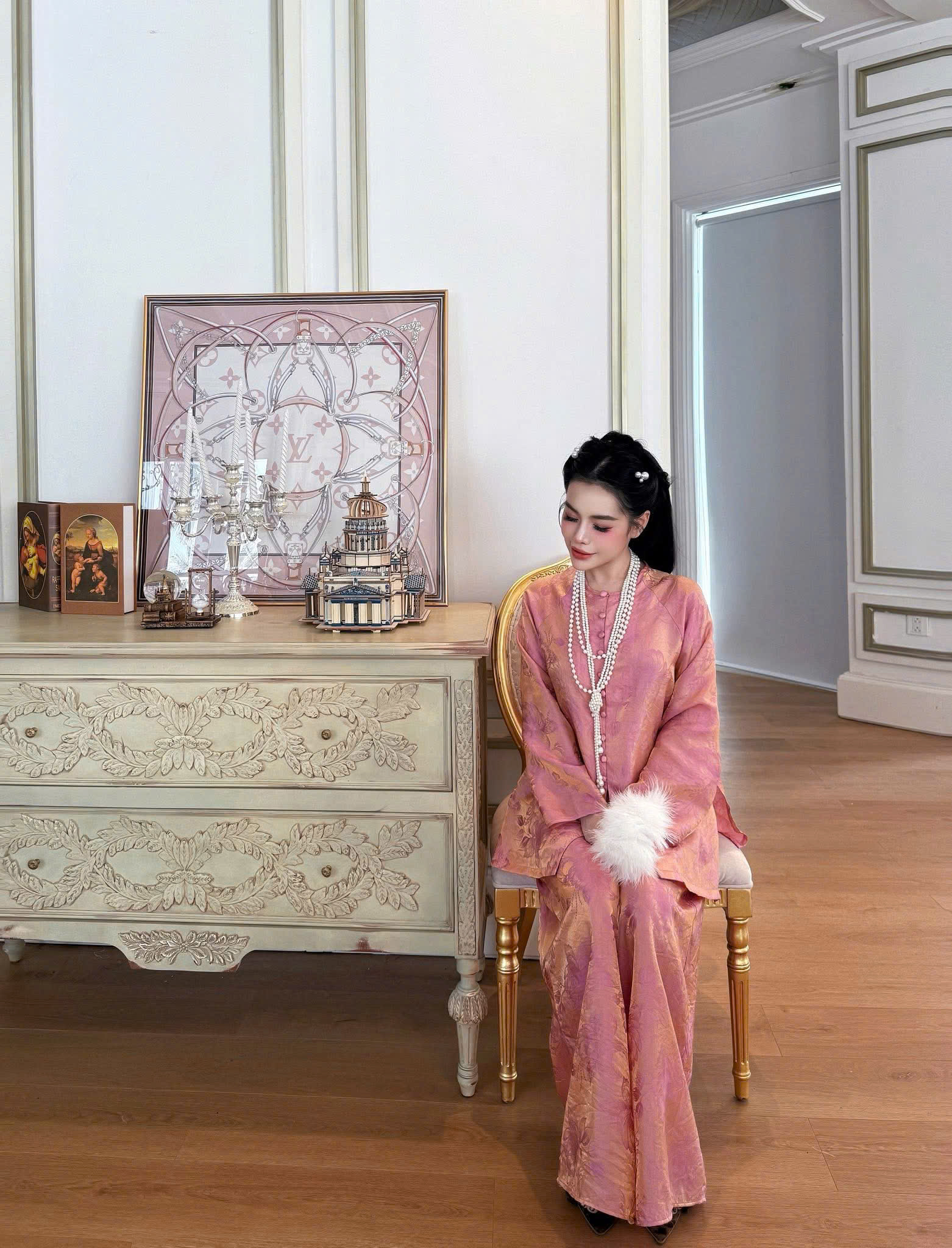 PP400 Pháp phục bà ba đi chùa Tinh Nhi