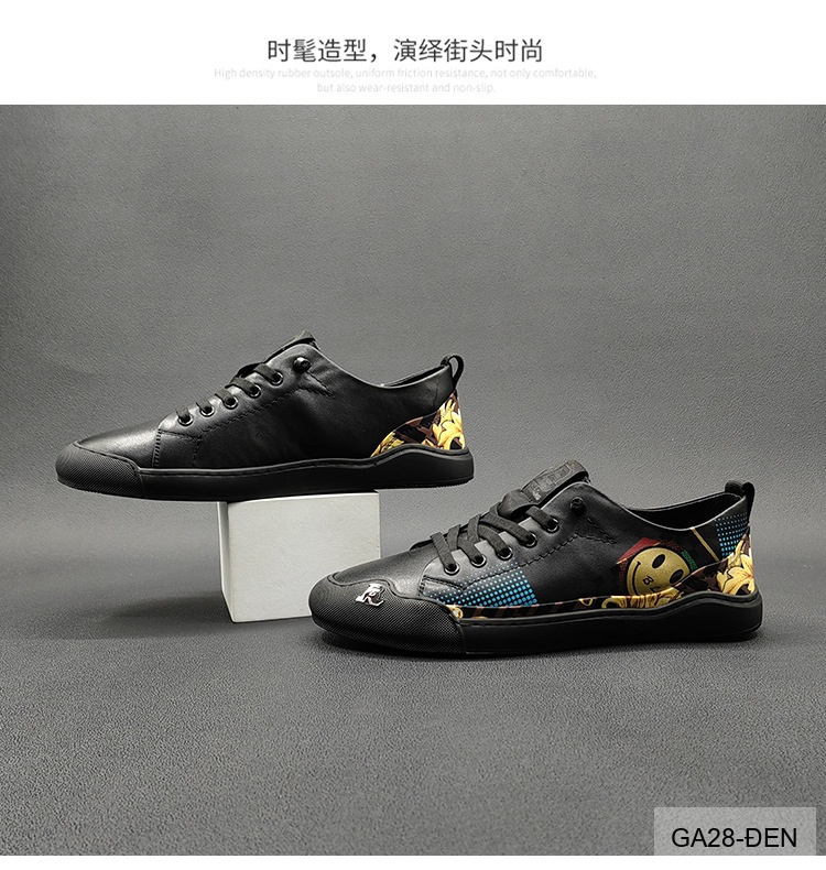 GA28 - Giày Sneaker Nam Da Bò Thiết Kế Smile Độc Đáo, Phong Cách Thường Ngày_thumbnail_18