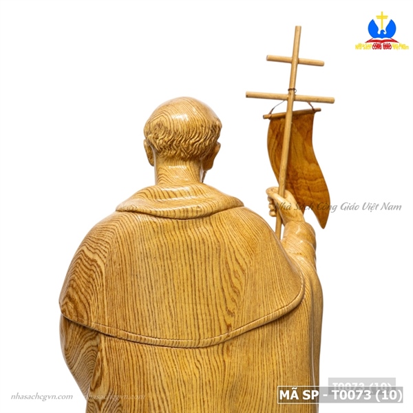 Tượng Thánh Đaminh gỗ pơmu 50cm_thumbnail_2