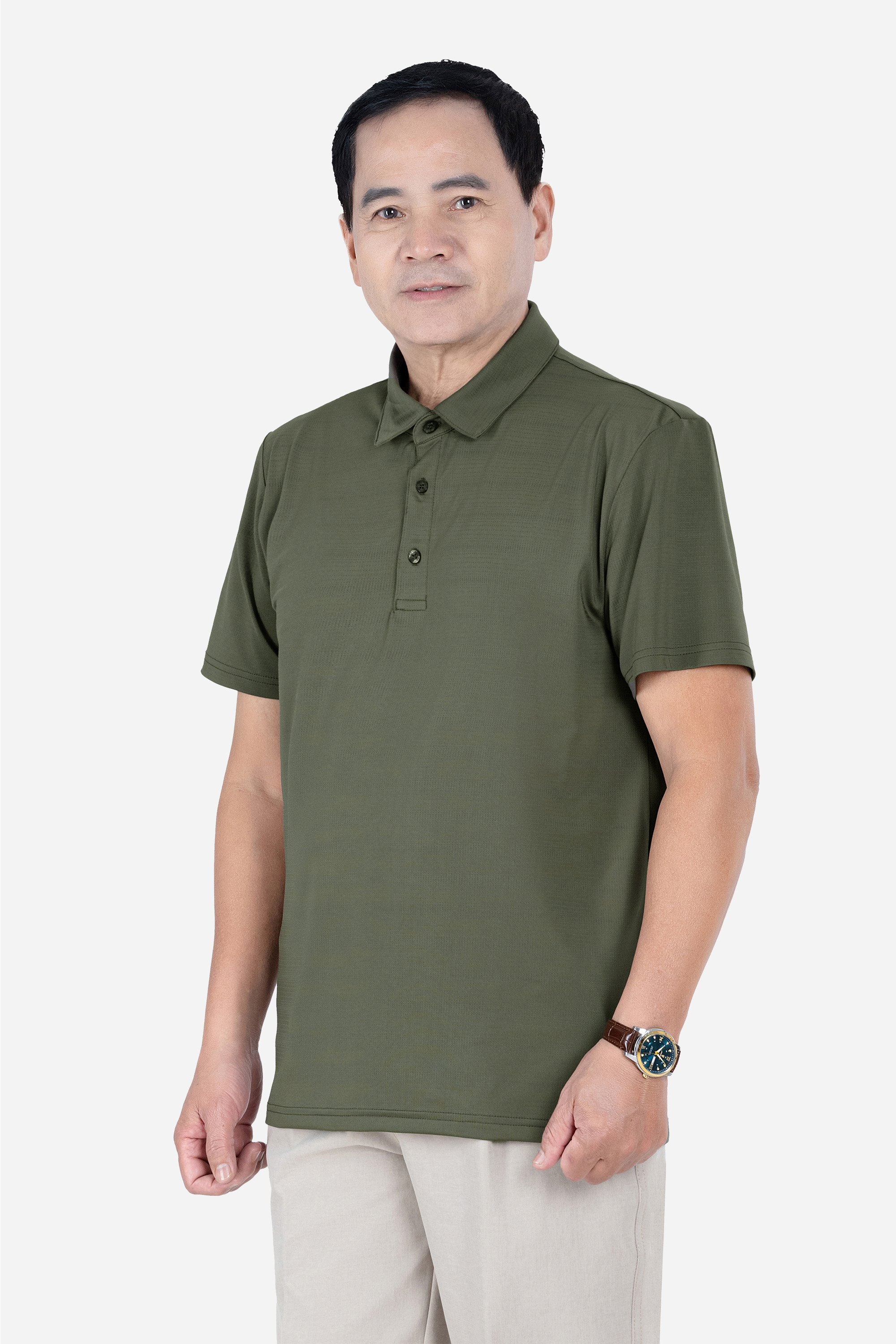 Áo Polo Thể Thao Nam Trung Niên ANCHI Chất Liệu Thun Lạnh Phom Suông Vạt Ngang_thumbnail_2