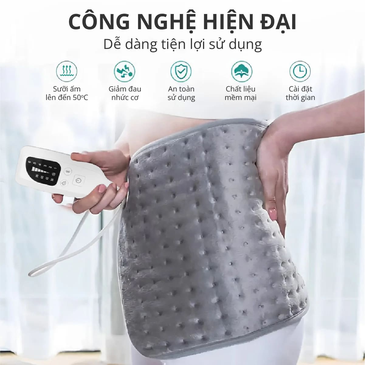 Thảm Chườm Nóng Kachi MK363 giảm đau nhức, đệm sưởi ấm, chăn điện_thumbnail_7
