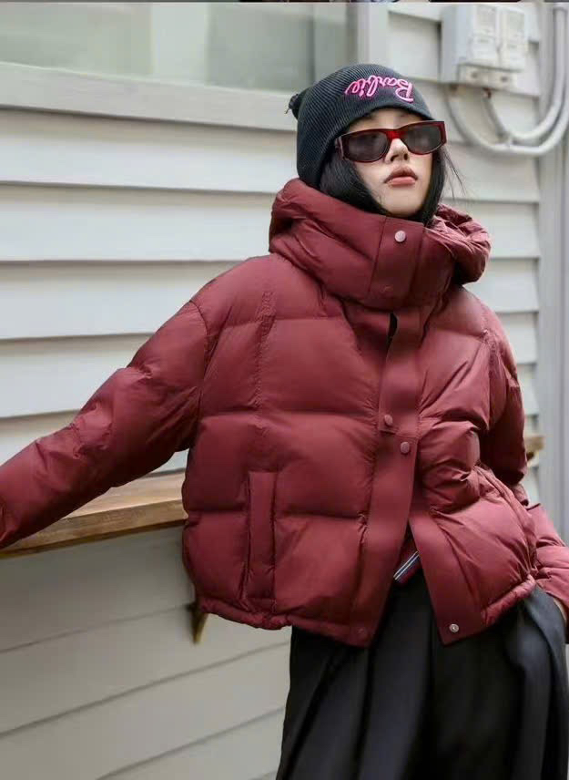 Áo phao mũ ngắn Đỏ - V57