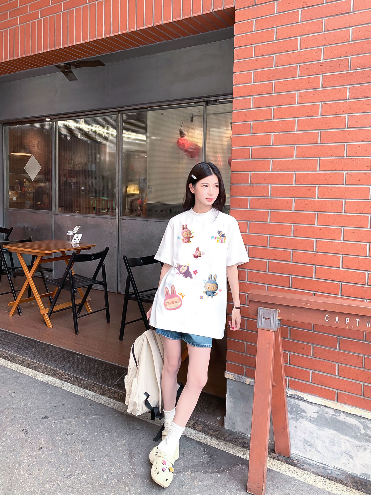 Áo phông labubu form rộng nhiều màu ATD1450 Miucho vải cotton cổ tròn in mix_thumbnail_5