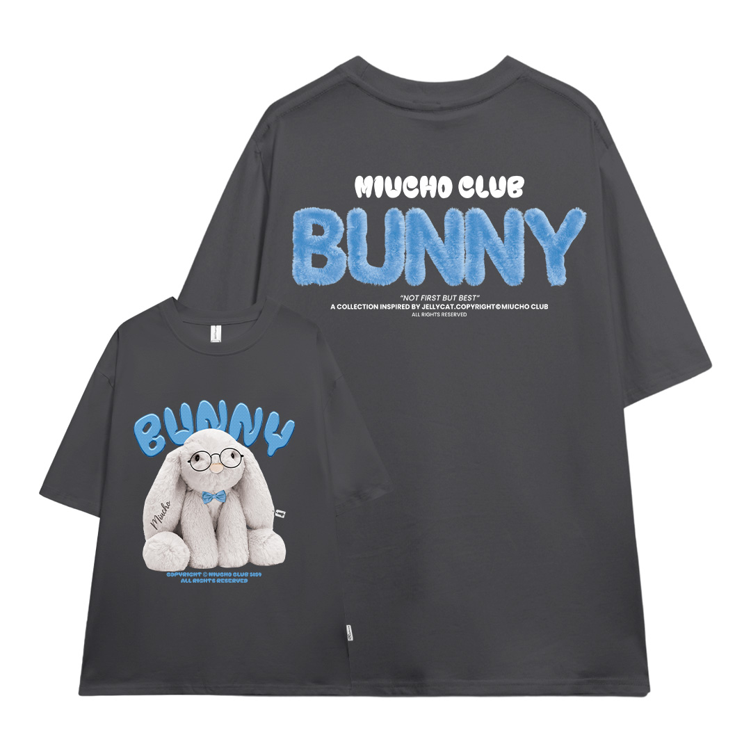 Áo thun thỏ Bunny form rộng local brand ATD1257 Miucho tay ngắn cổ tròn in mix_thumbnail_12