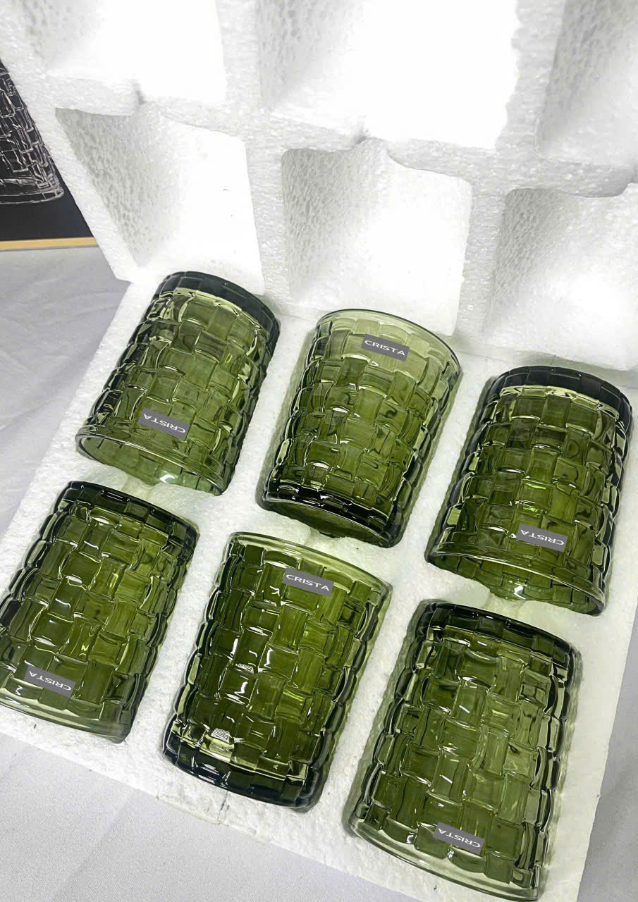 Bộ 6 cốc thủy CRISTA HOME tinh vân caro 280ml_thumbnail_3