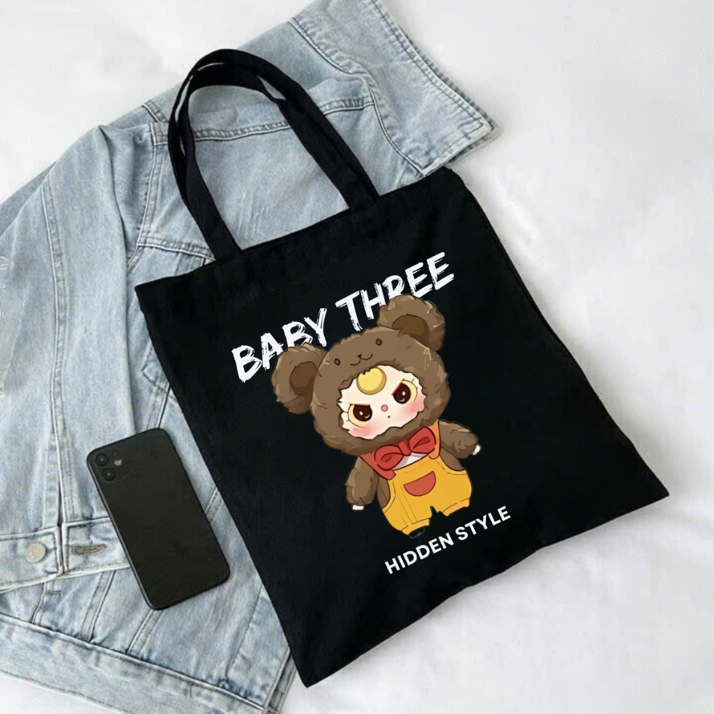 Túi tote Baby Three V3 - Túi Baby Three canvas 33x37cm có túi phụ đựng vừa A4, laptop - LOZA TOTE16_thumbnail_19