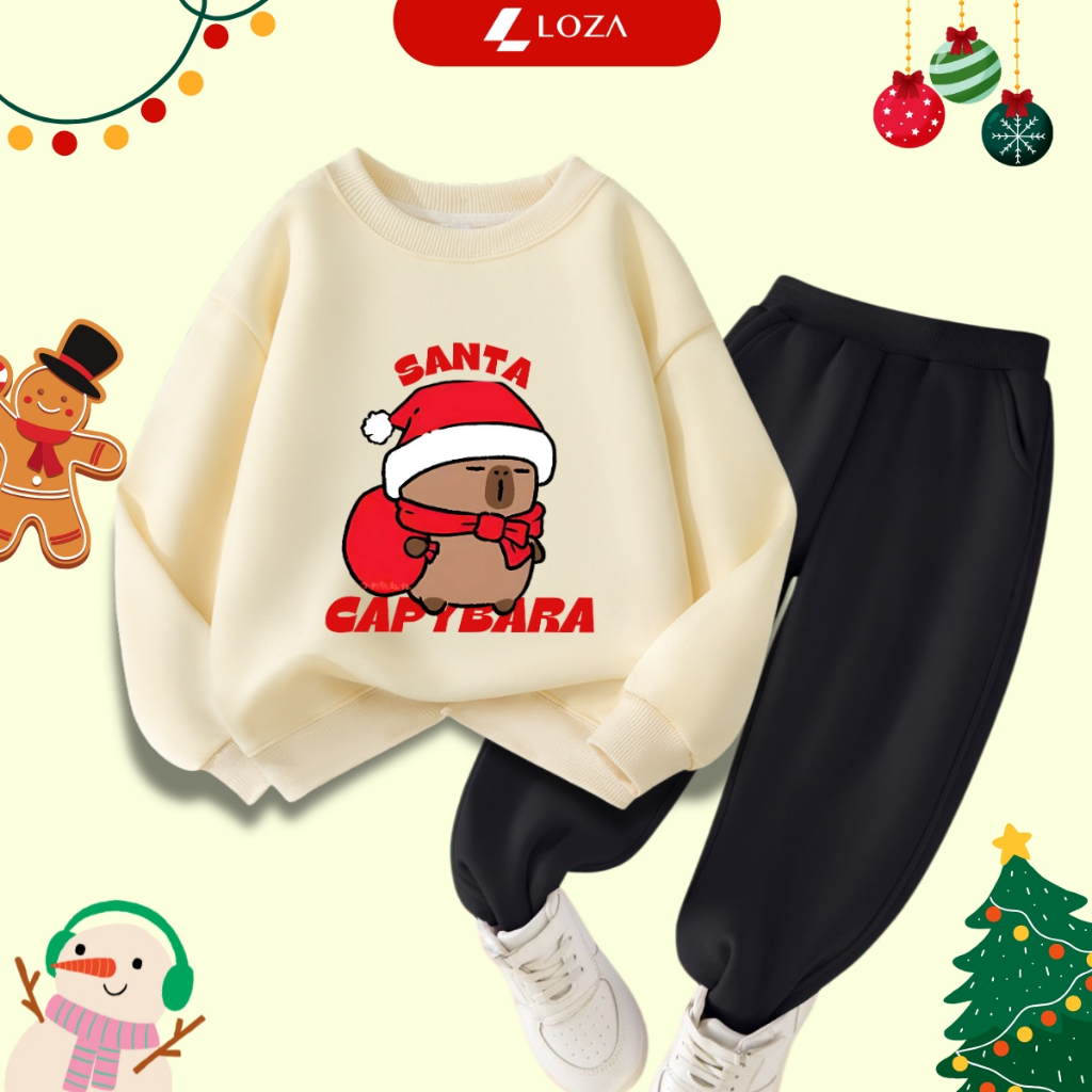 Bộ nỉ bé trai, bé gái in hình Capybara Fanta - Loza Kids BI190_thumbnail_2