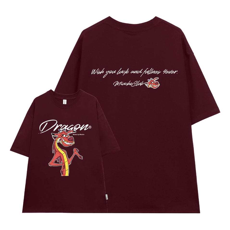 Áo thun Tết 2024 hình rồng form rộng local brand ATD845 Miucho tay ngắn vải cotton cổ tròn in graphic_thumbnail_13