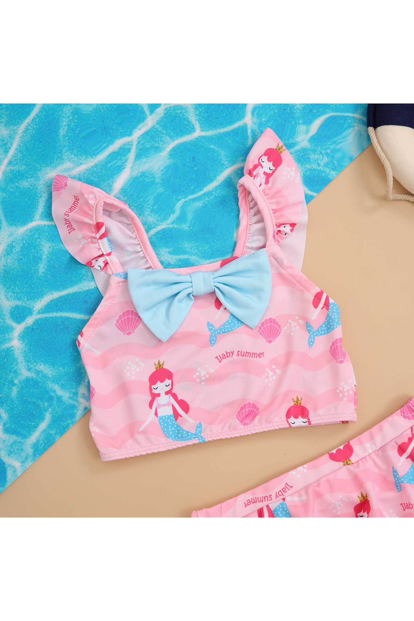 Bộ bơi áo ngắn croptop đính nơ_thumbnail_4