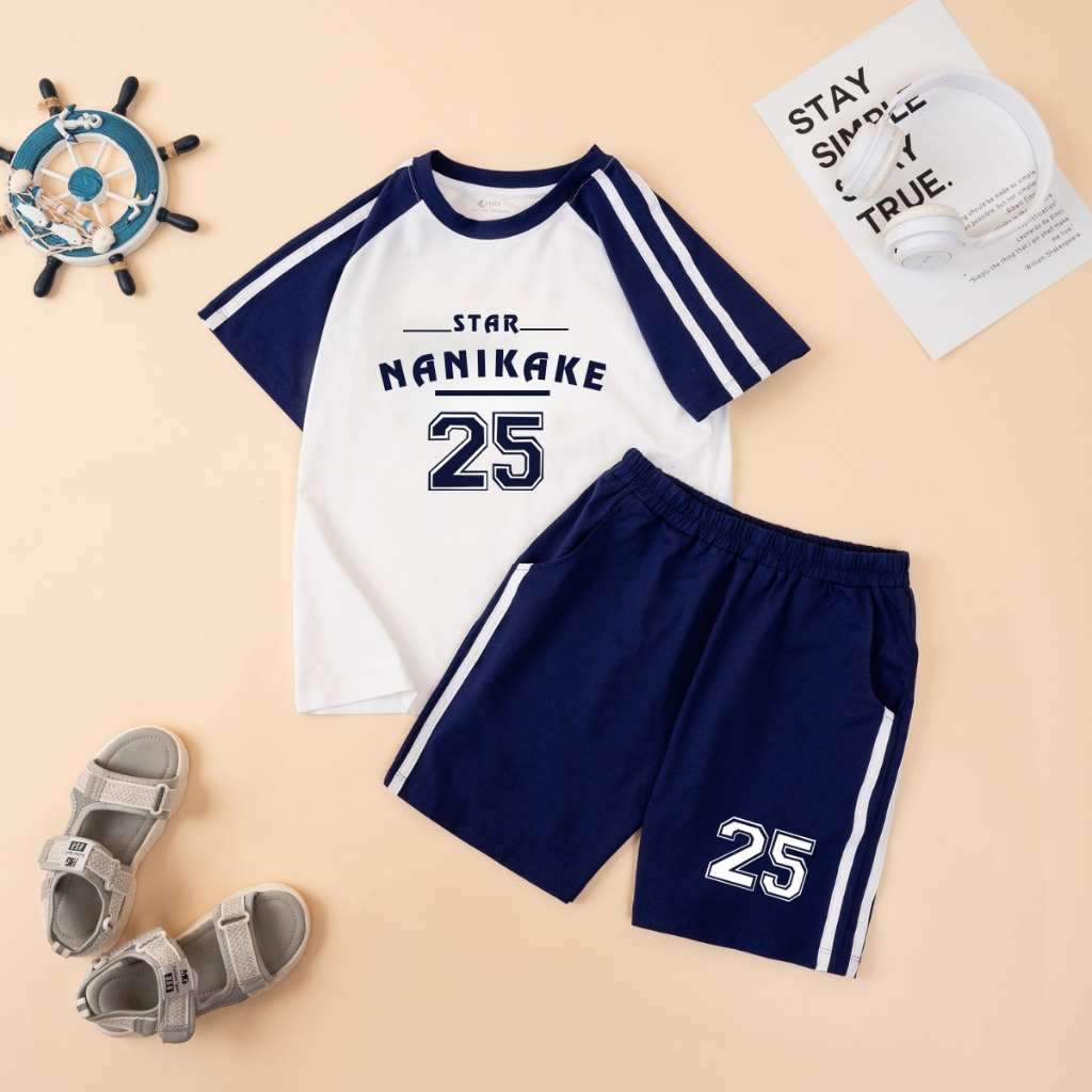 Đồ bộ bé trai phối viền in chữ  'Nanikake 25' - Loza BF421_thumbnail_5