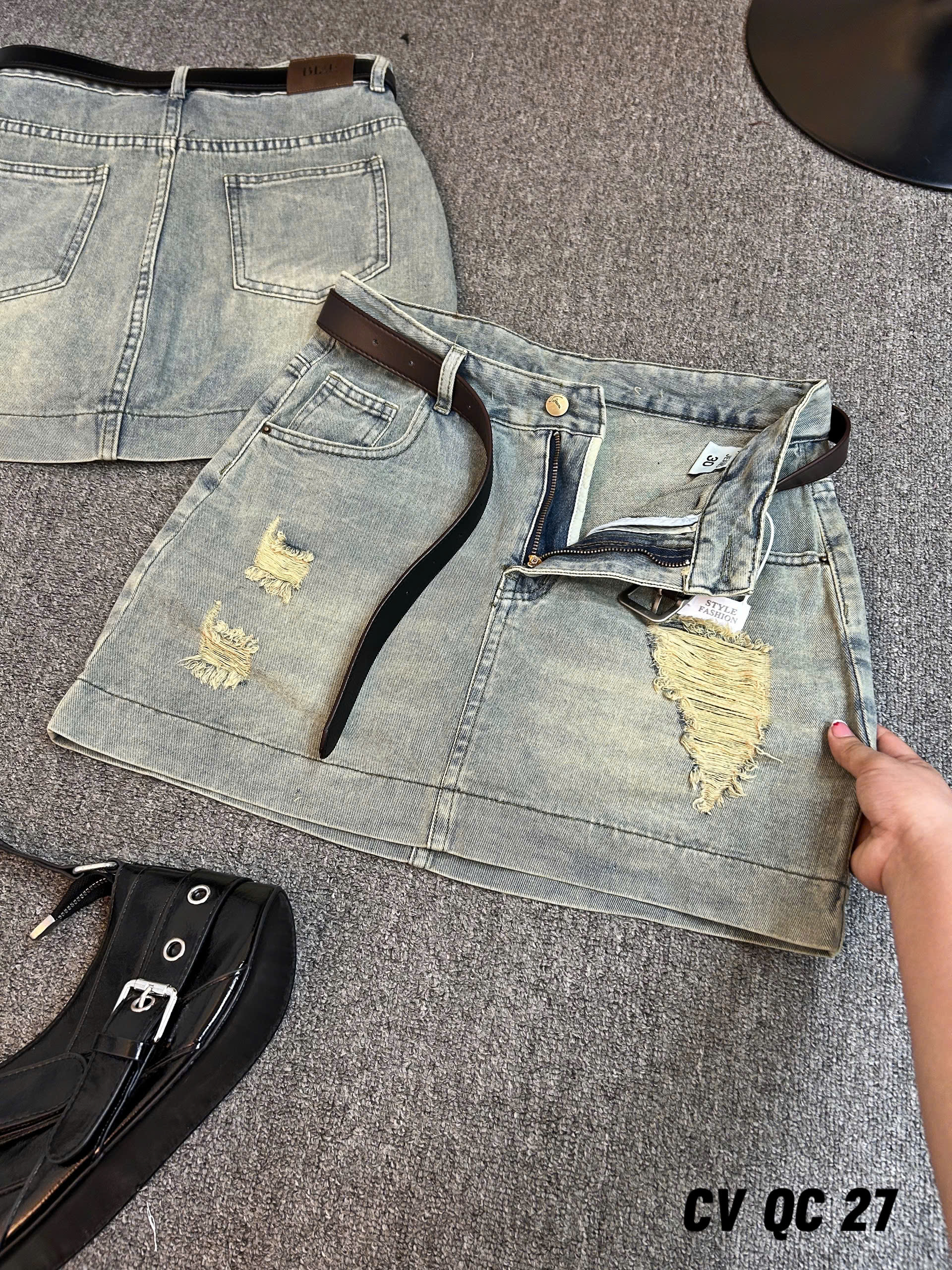 Chân váy dáng A ngắn rách kiểu bigsize JV27 dành cho nàng béo mập từ 55-90kg_thumbnail_7