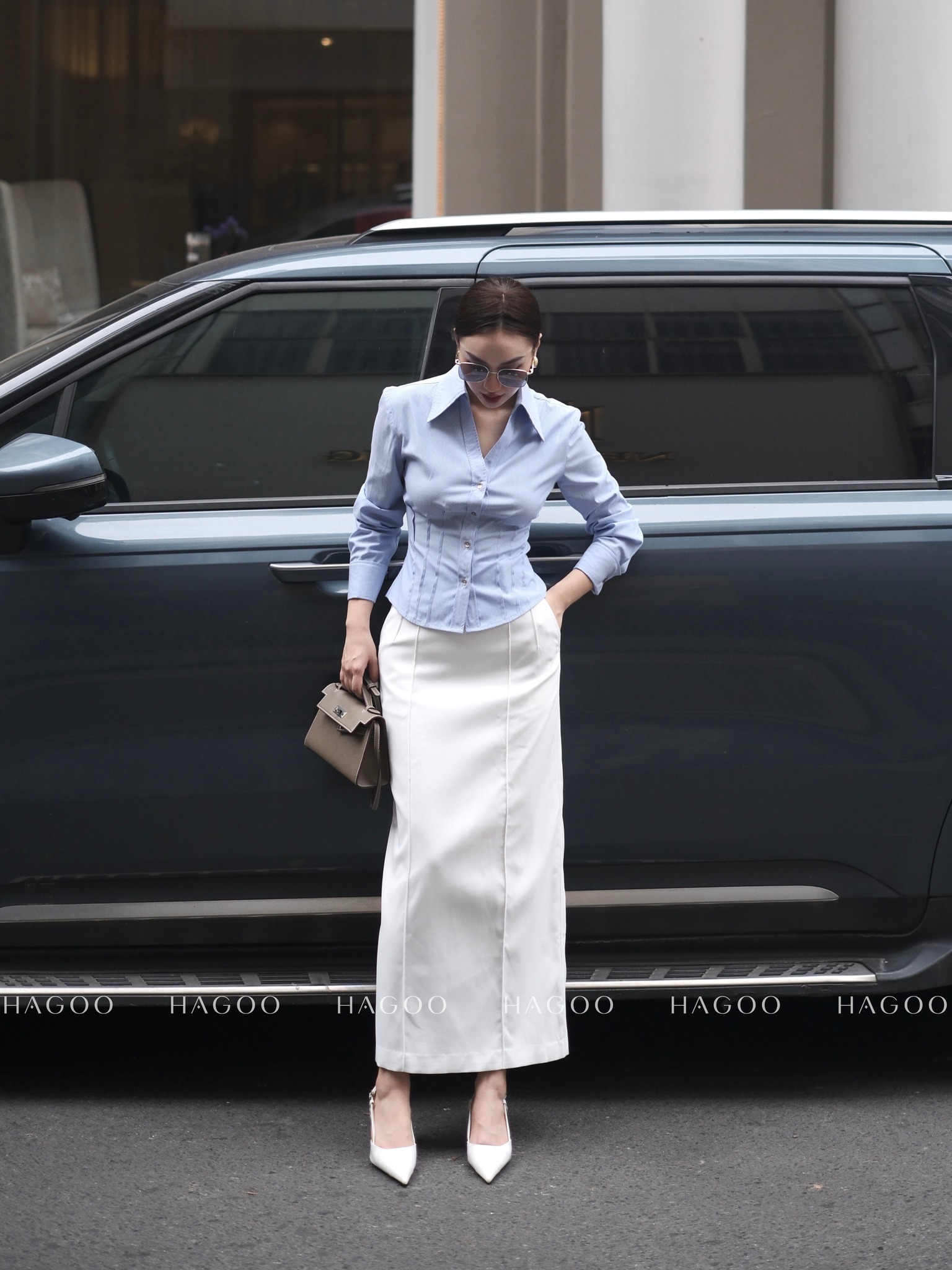 Áo sơ mi chiết ly eo HAGOO_thumbnail_6