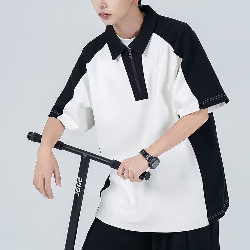 Áo polo nữ trơn phối khoá form rộng PLPKT01 Miucho_thumbnail_3