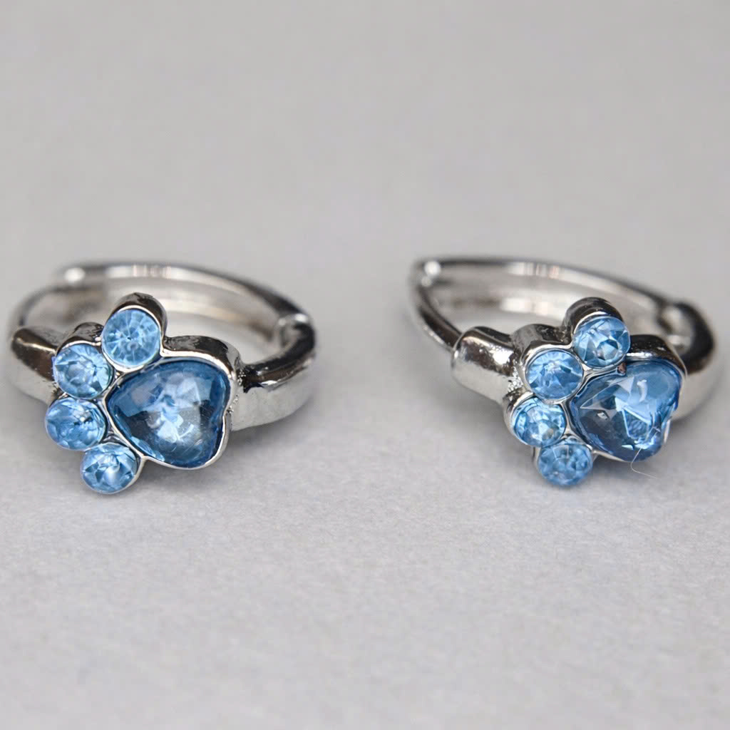 Khuyên vòng kiểu hợp kim chân mèo xanh 10mm