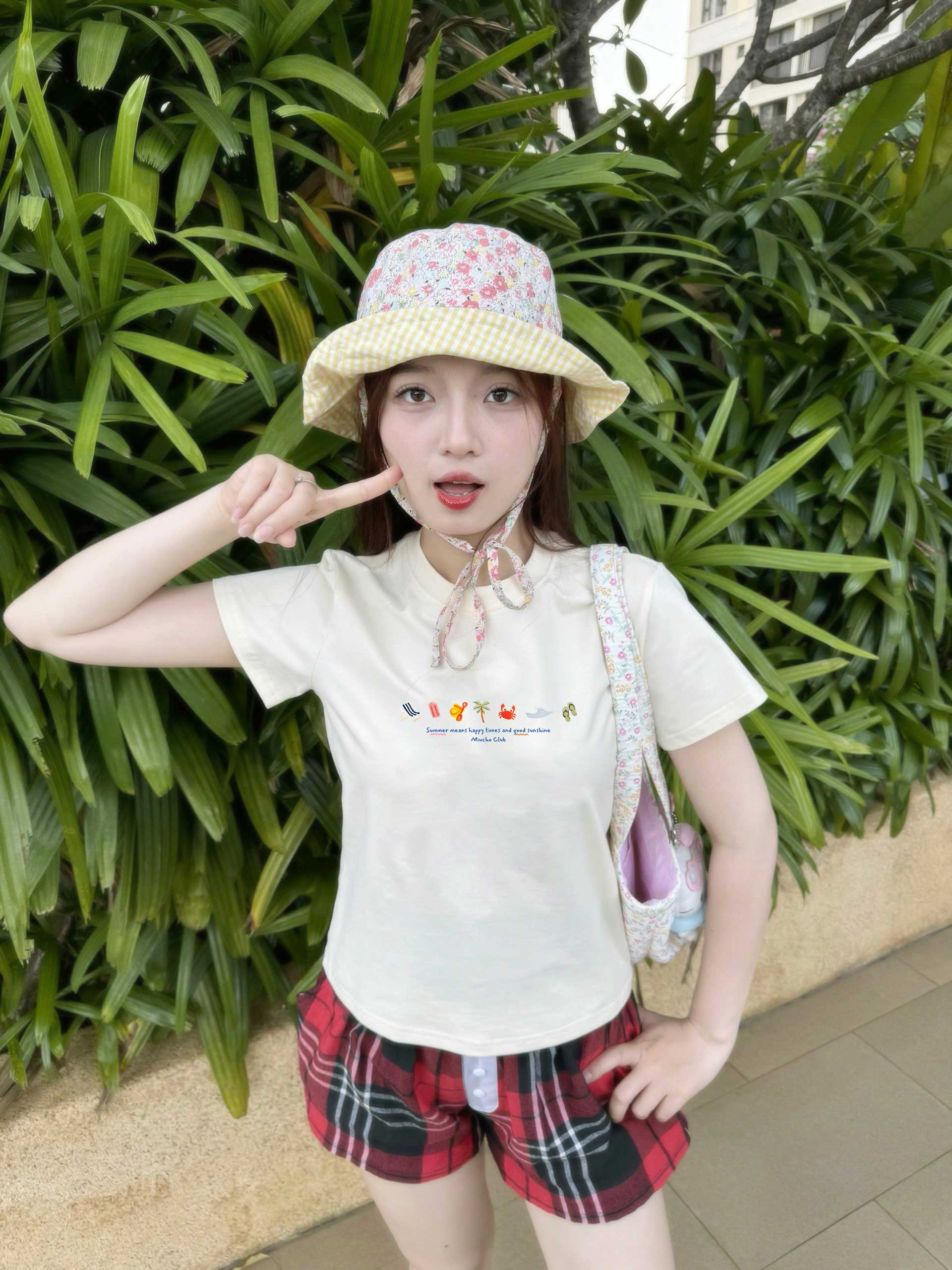 Áo baby tee ôm body hè biển 2151 Miucho cổ tròn vải cotton 4c thoáng mát in mix_thumbnail_2