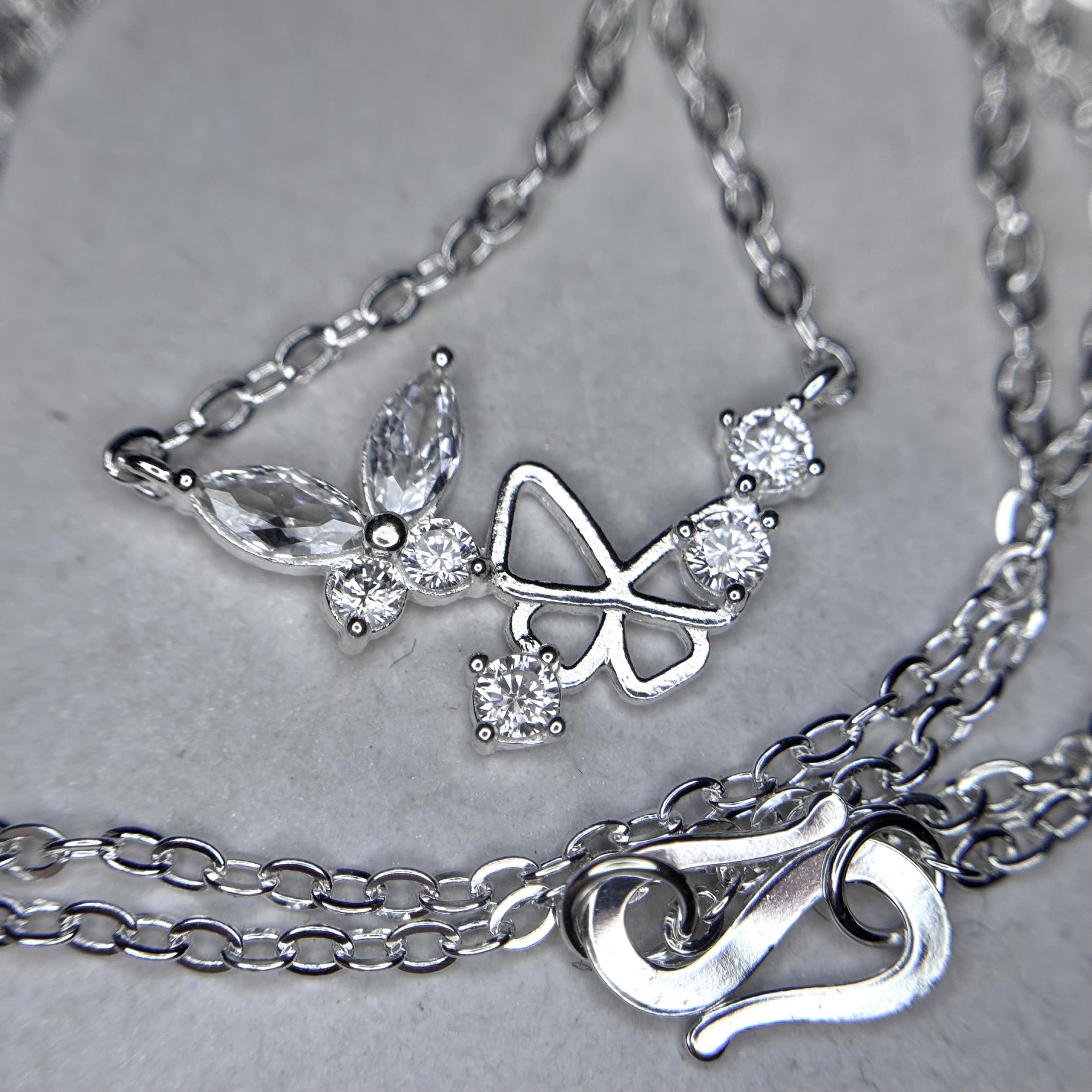 Vòng cổ bạc xi bạch kim bướm râu trắng_thumbnail_3