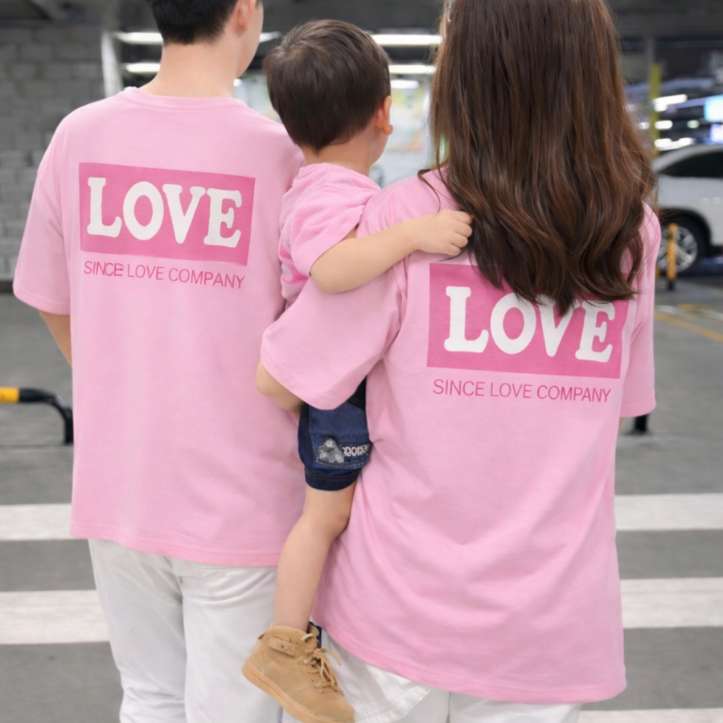 Áo thun gia đình in chữ LOVE áo đồng phục 3-4-5 người chất cotton - Loza Kids GĐ8427_thumbnail_1