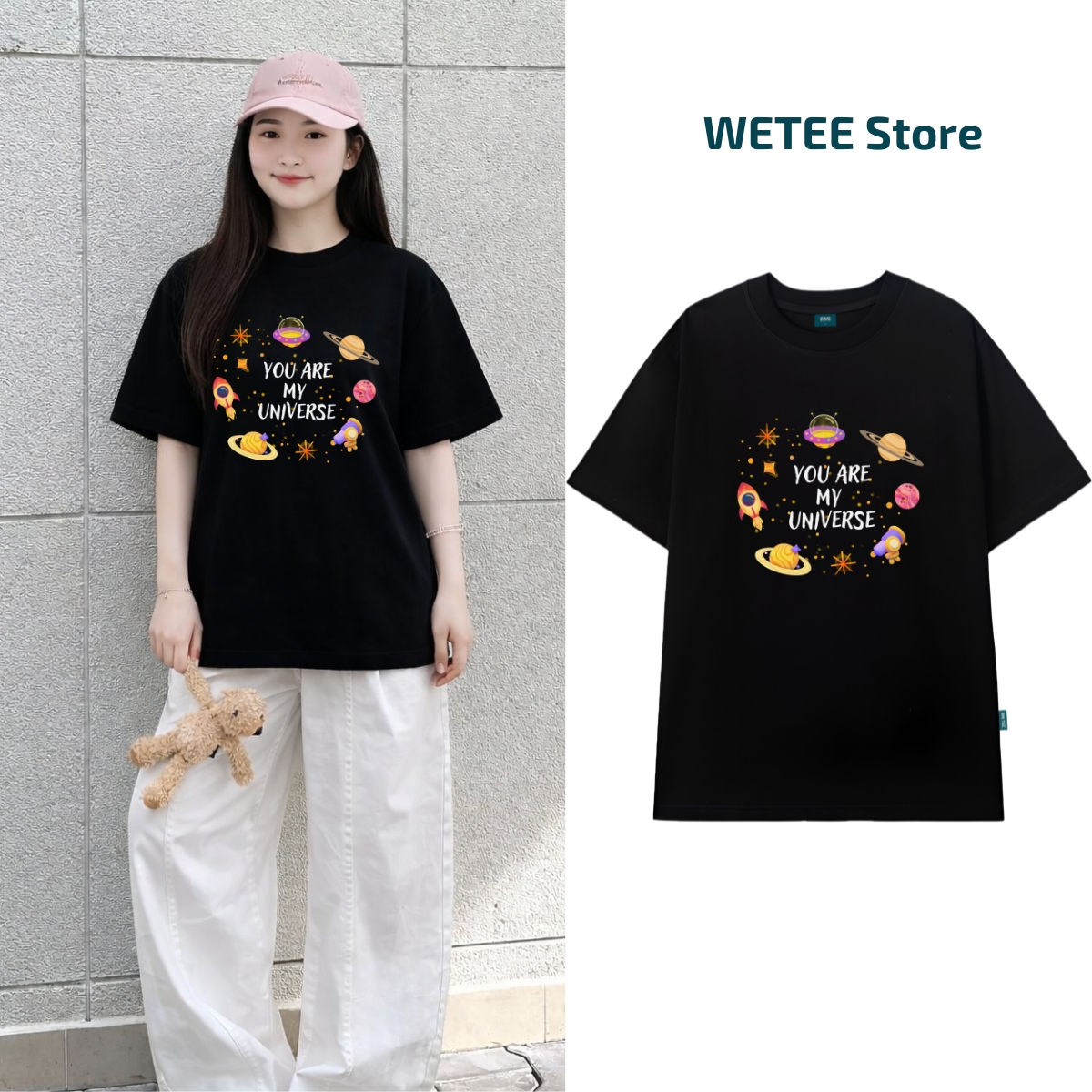 Áo thun unisex nam nữ You are my universe local brand 𝐖𝐞 𝐓𝐞𝐞 - WU0828