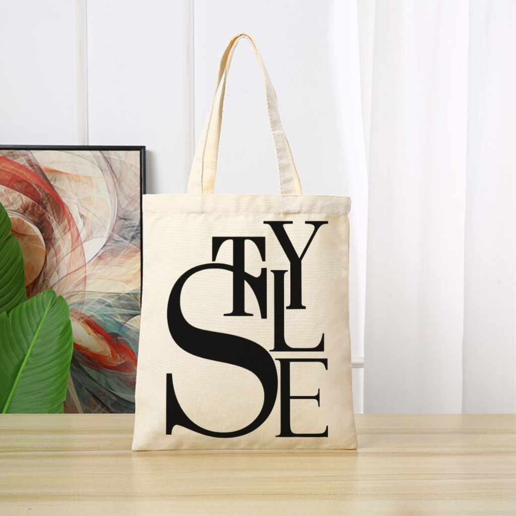 Túi tote vải canvas in chữ phong cách có khoá kéo và ngăn phụ, đi học, đi chơi - 𝐖𝐞 𝐓𝐞𝐞 TOTE14_thumbnail_1