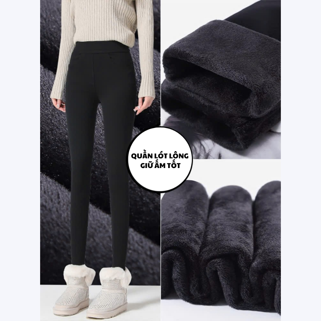 Quần legging nữ lót lông giữ nhiệt cạp cao co giãn 4 chiều - Loza LQ104217