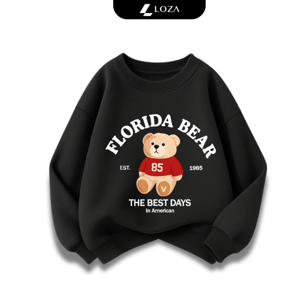Áo nỉ sweater bé trai, bé gái hình gấu FLorida Bear - Loza Kids IN3384_thumbnail_0