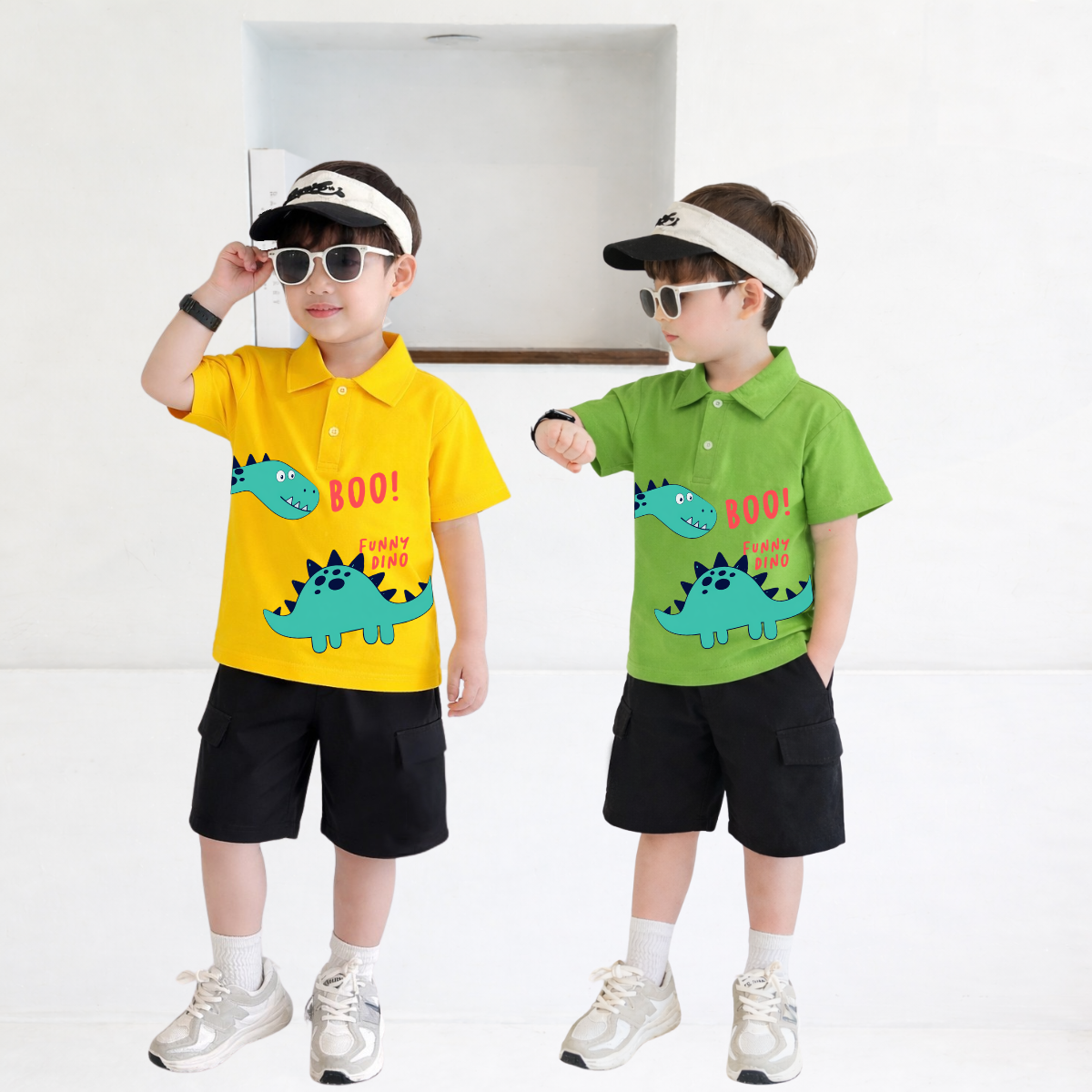 Set bộ Polo bé trai hình Khủng long Boo - Loza Kids BU626 BU626