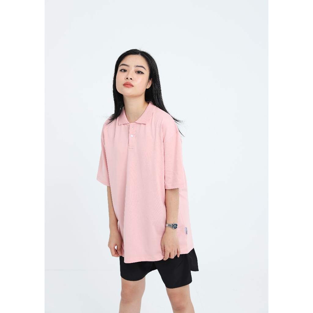 Áo polo trơn form rộng cotton PLT01 Miucho cổ trụ in basic_thumbnail_3