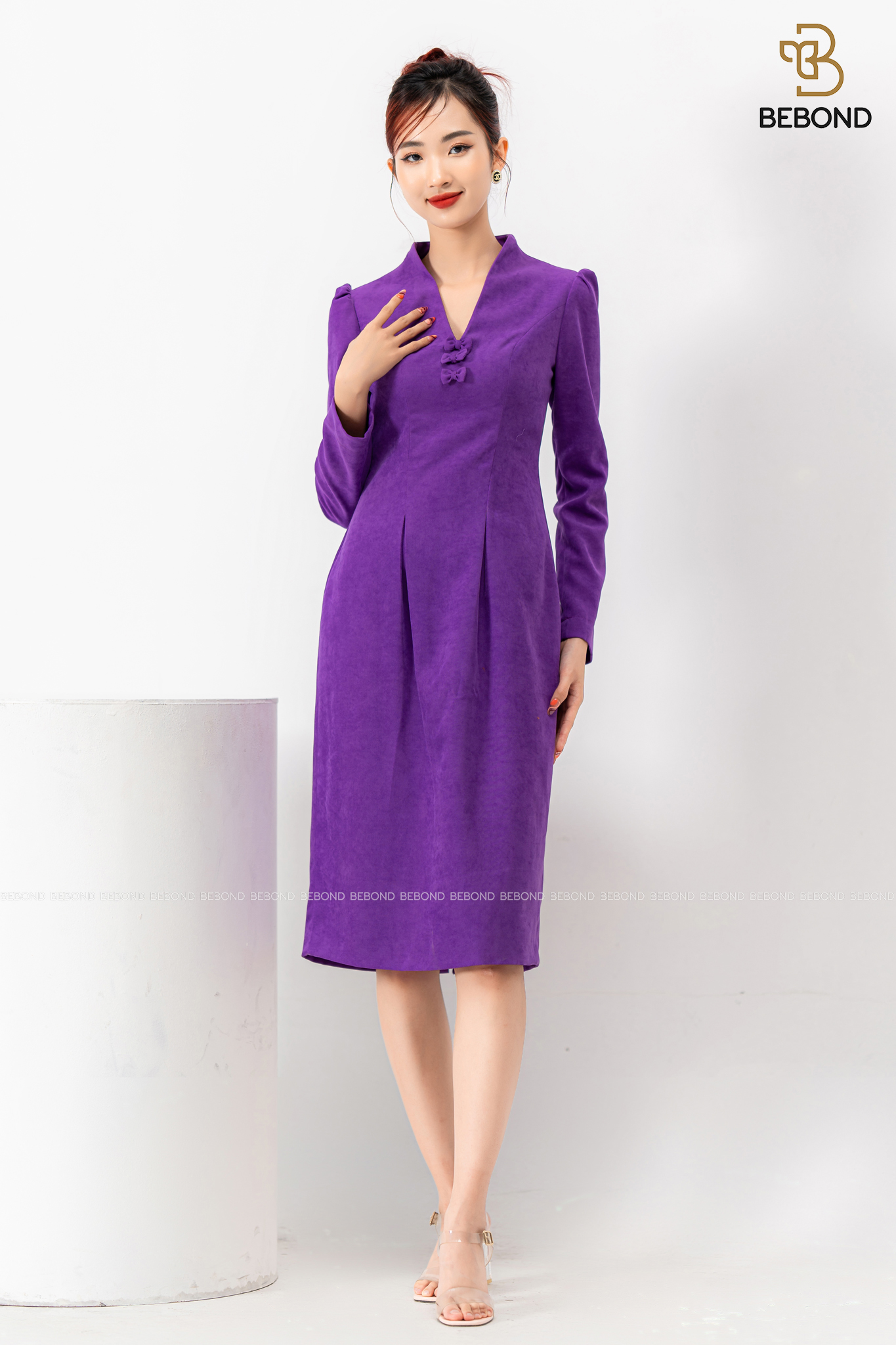 Đầm nhung tăm màu TÍM - Violet Dress_thumbnail_5