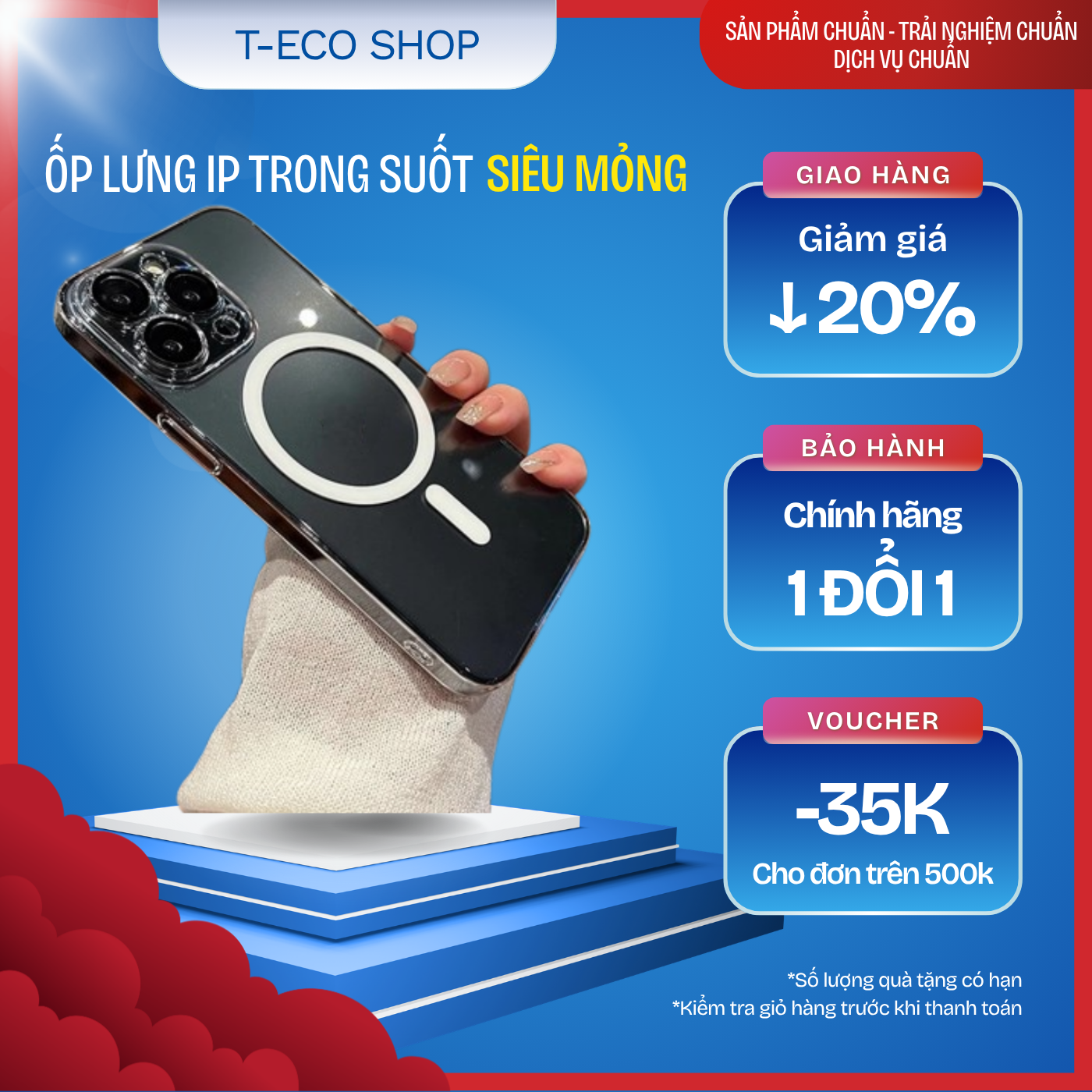 T-ECO SHOP | Ốp Lưng iP 17 Trong Suốt Siêu Mỏng – Có Vòng Từ Tính, Bảo Vệ Camera, Chống Sốc