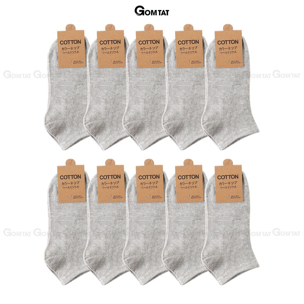 Set 10 đôi cổ ngắn trơn nam nữ KOL-CB023