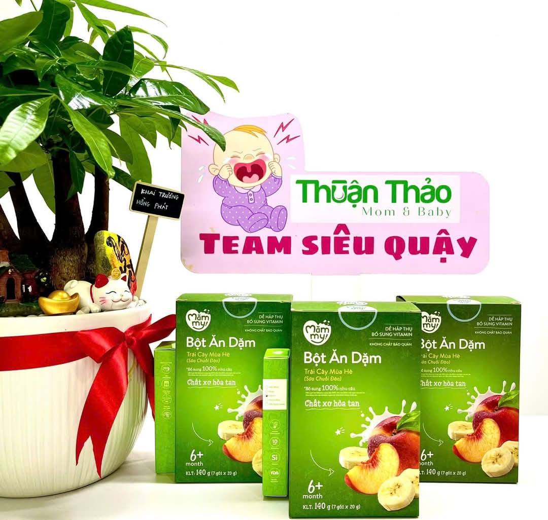 Bột ăn dặm trái cây mùa hè (sữa chuối đào) Măm My