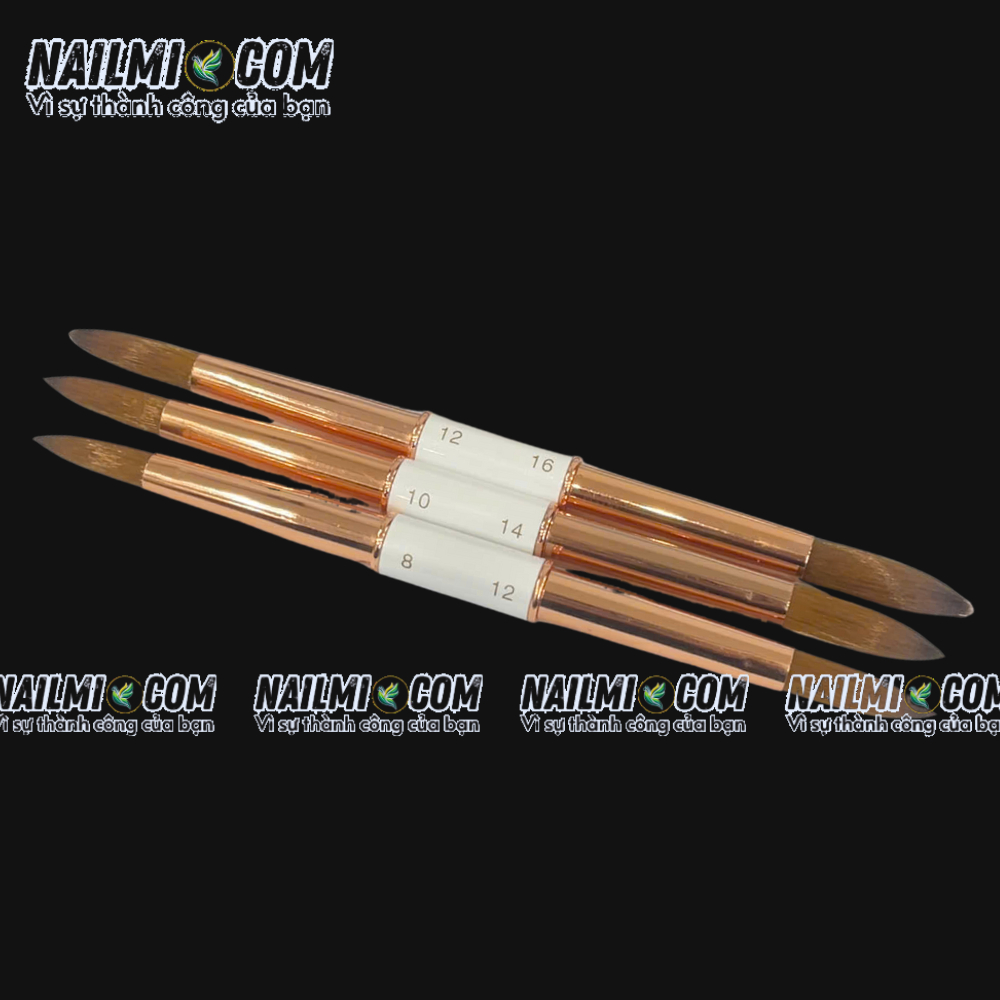 Cọ đắp bột - acrylic nail brush - 2 đầu - SAVILAND - cán kim loại_thumbnail_1