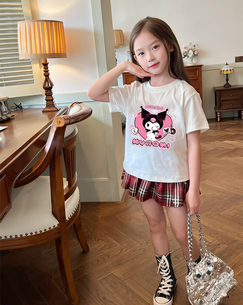 Áo thun bé gái KUROMI form rộng chất vải cotton thoáng mát AED1521 Miucho Kid in graphic_thumbnail_5