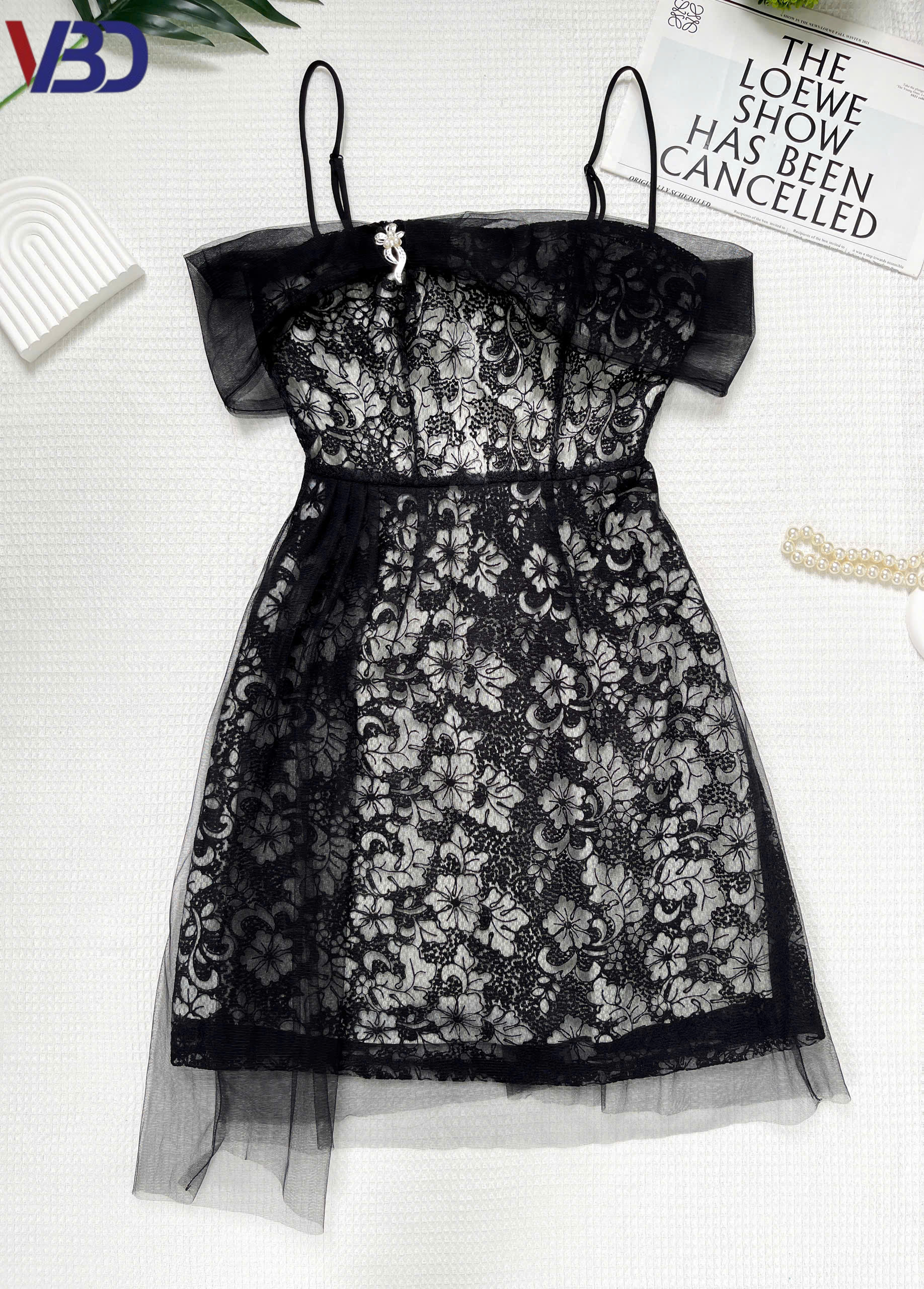 Đầm ren hoa dáng ngắn phối lưới bigsize DA165 dành cho nàng béo mập từ 55-95kg