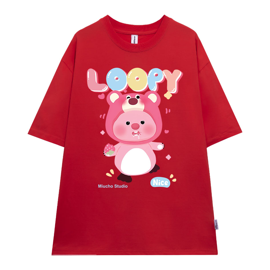 Áo thun Loopy Hải Ly form rộng ATD645 Miucho cotton cổ tròn in artwork_thumbnail_9