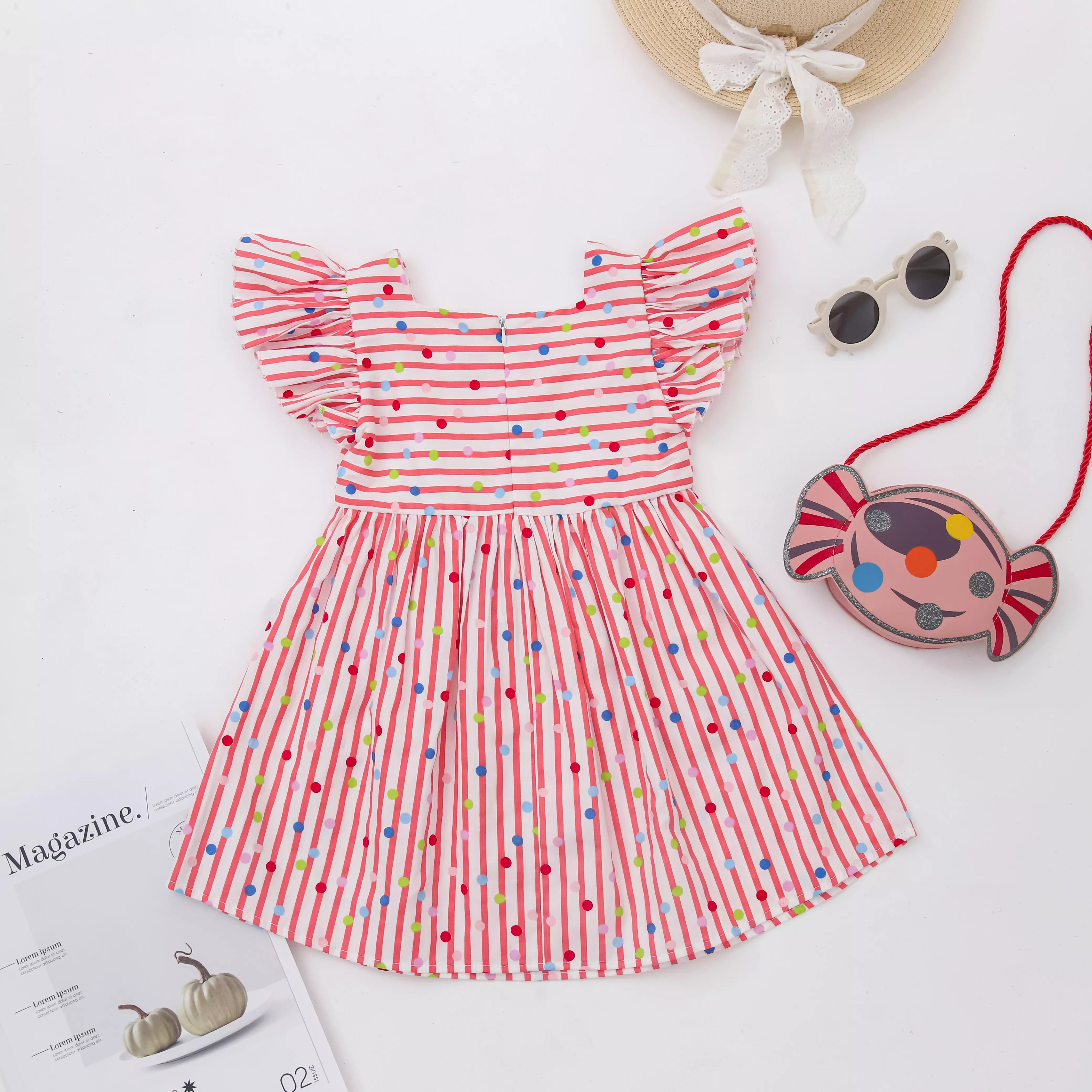 Váy thô kẻ chấm bi bảy màu_thumbnail_0