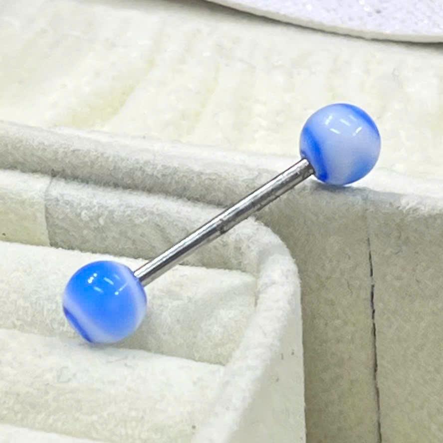 Lưỡi đầu bi nhựa loang xanh sữa
