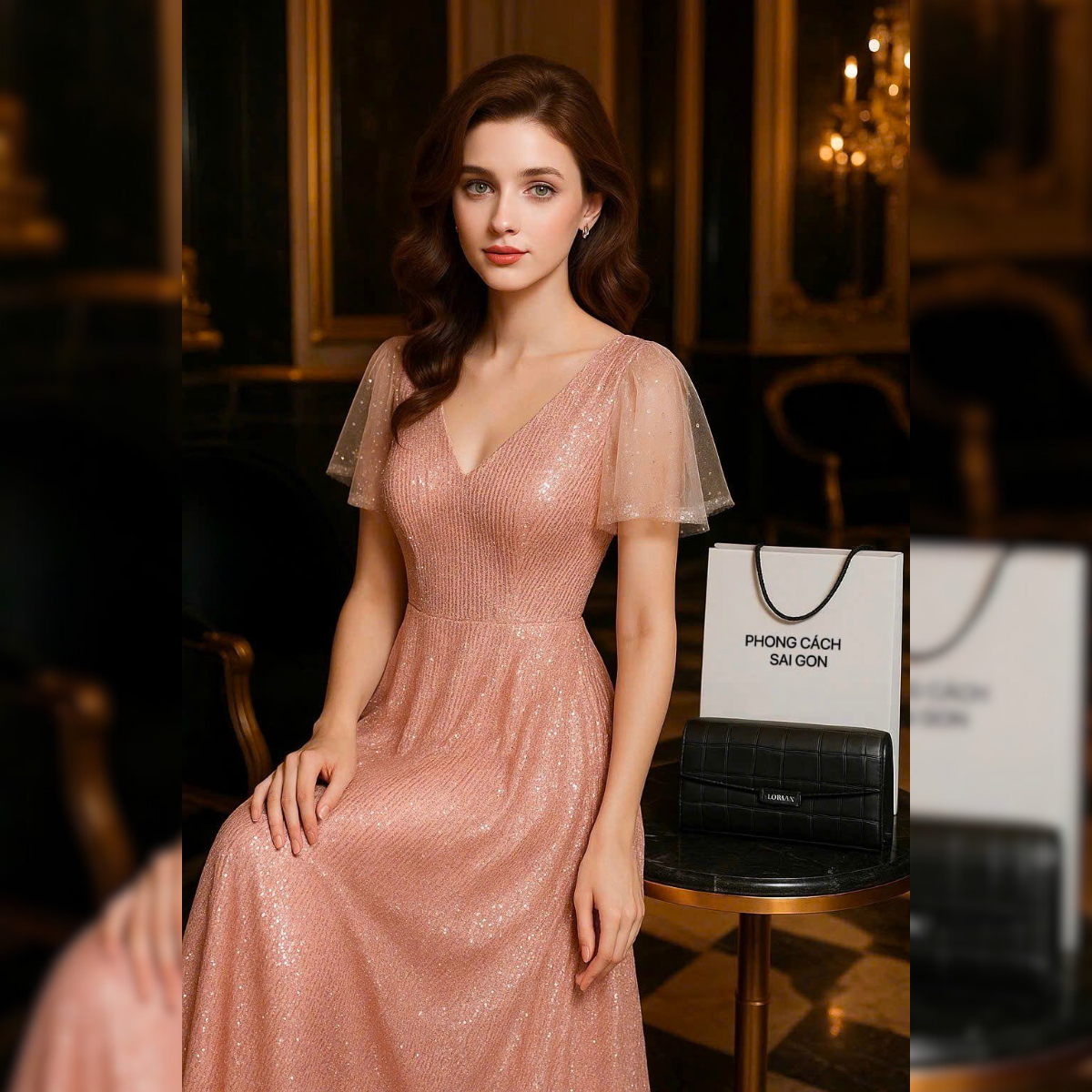 Đầm dự tiệc dạ hội sequin kim sa phối lưới đá_thumbnail_2