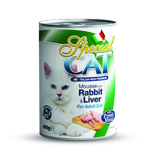 Pate mèo Monge SPECIAL CAT Mousse with Rabit & Liver  for Adult Cat 400gr