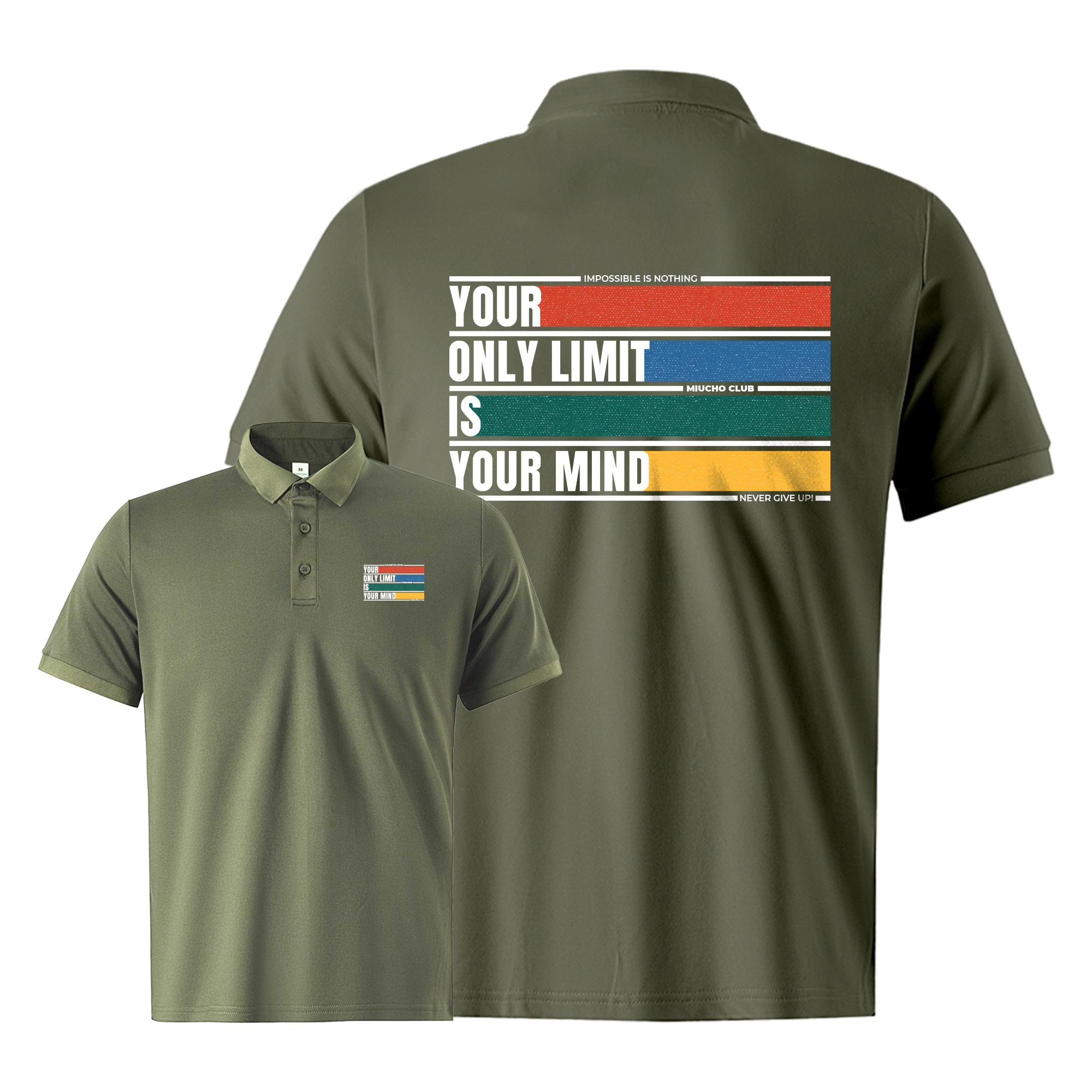 Áo polo nam cao cấp form vừa 2051 Miucho Iconic cổ trụ vải cá sấu polyester thoáng mát in mix