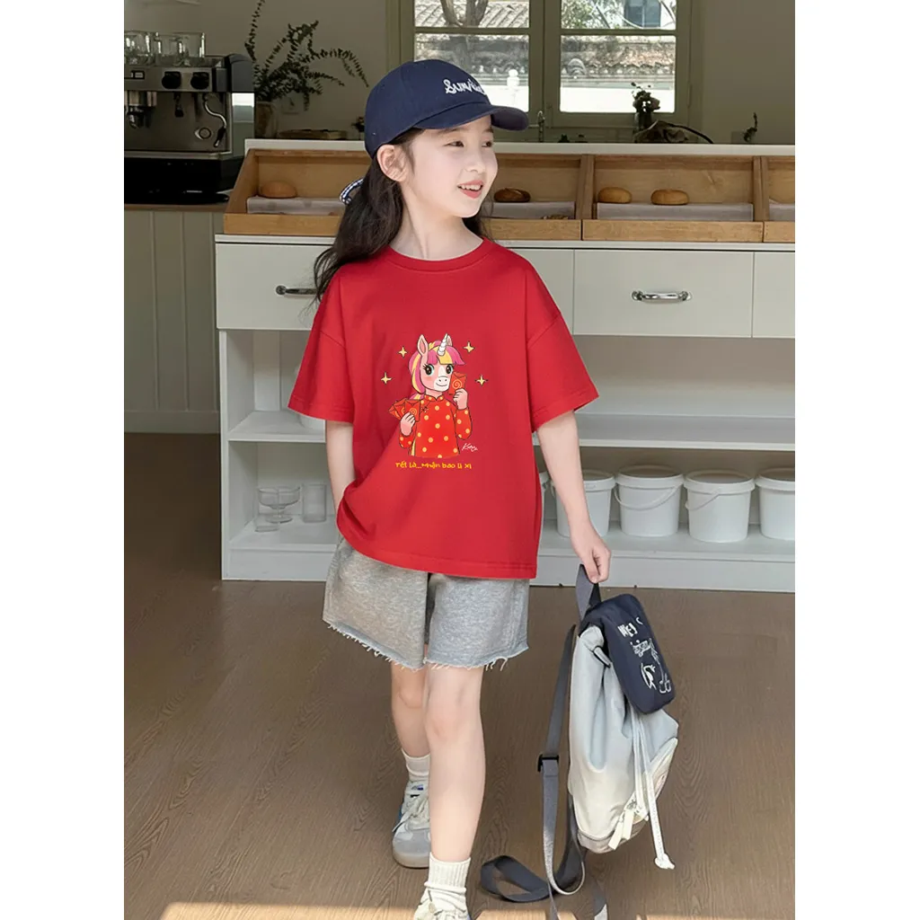 Áo thun bé trai bé gái Kado chất vải cotton cao cấp thoáng mát Tuổi Ngọ in artwork 2860_thumbnail_2