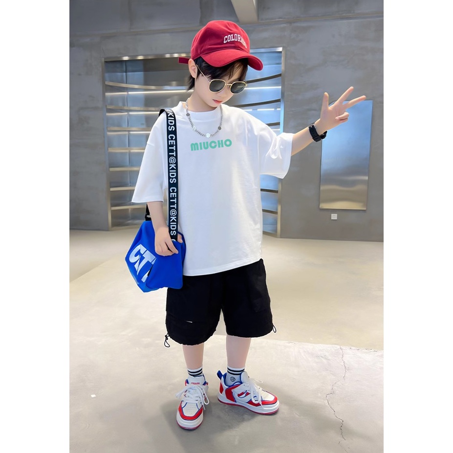 Áo thun bé trai form rộng AED665 Miucho Kid 100% vải cotton thoáng mát basic_thumbnail_5