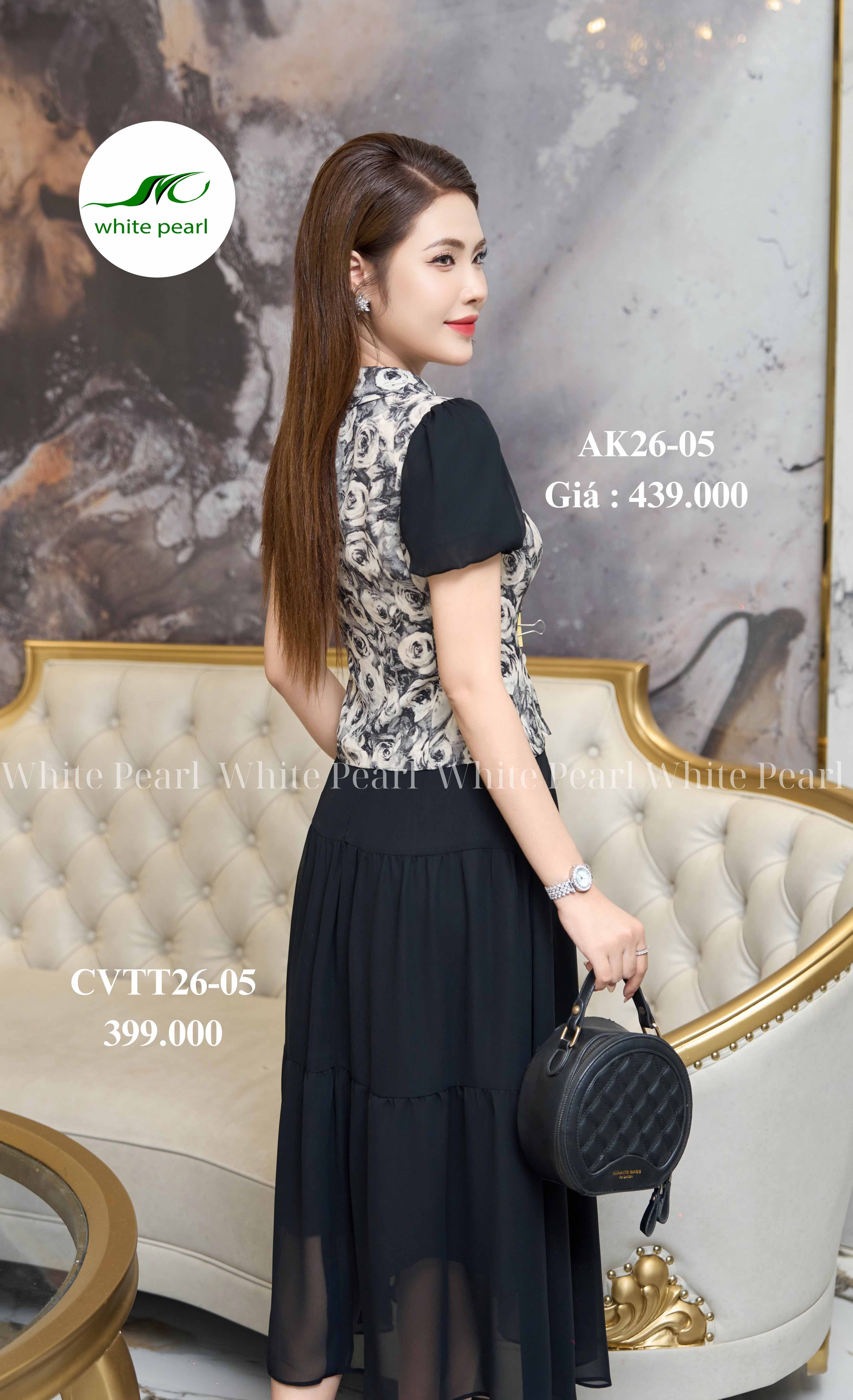 Chân váy thời trang xoè rút sun thời trang công sở nữ White Pearl_thumbnail_3