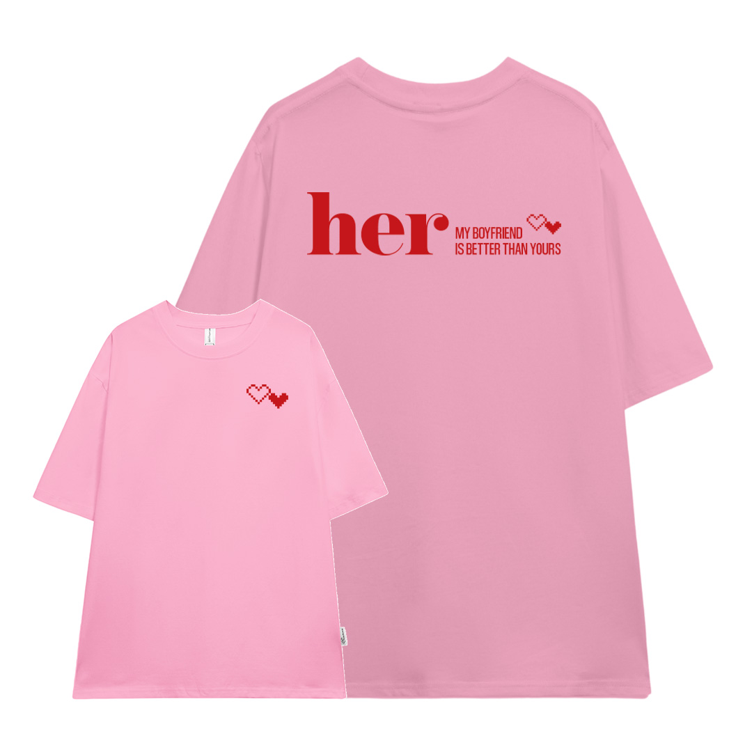 Áo thun cặp đôi couple đáng yêu from rộng ATD1368 Miucho vải cotton cổ tròn in Typography_thumbnail_17